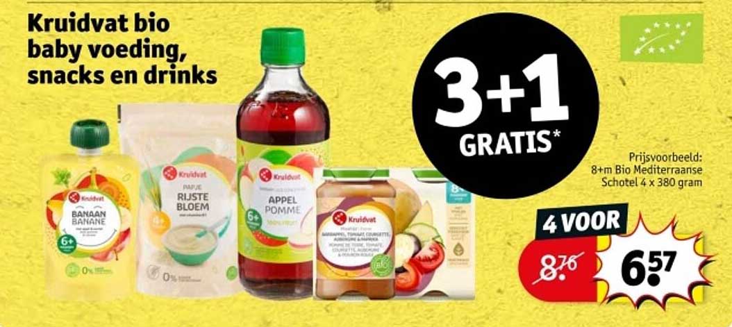 Kruidvat bio baby voeding, snacks en drinks