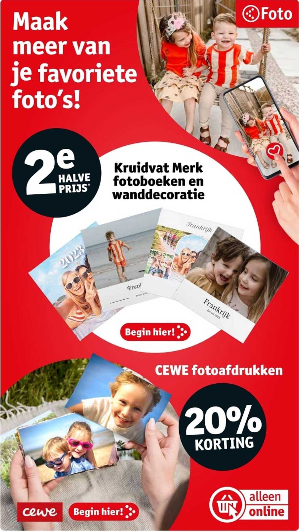 Kruidvat Merk fotoboeken en wanddecoratie 2e halve prijs
