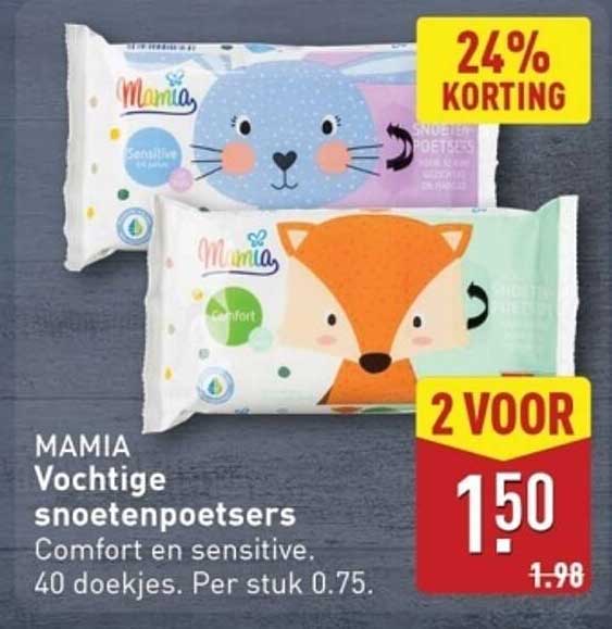 MAMIA Vochtige snoetenpoetsers - 2 voor 1,50