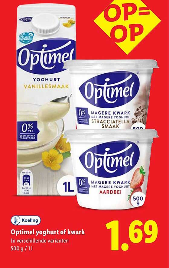 Optimel yoghurt of kwark