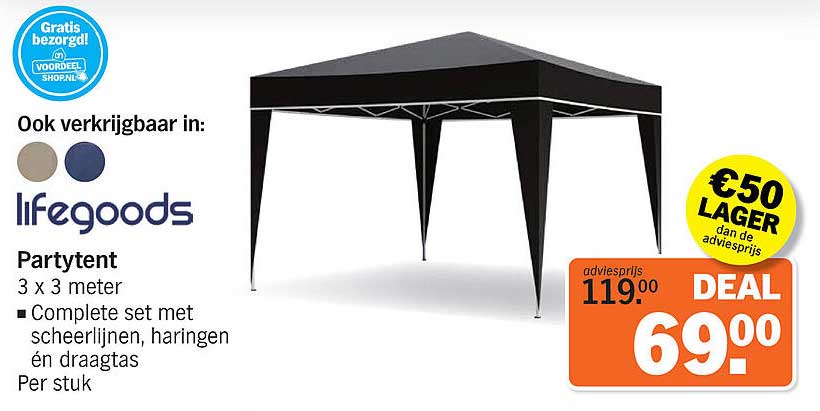 Partytent 3 x 3 meter