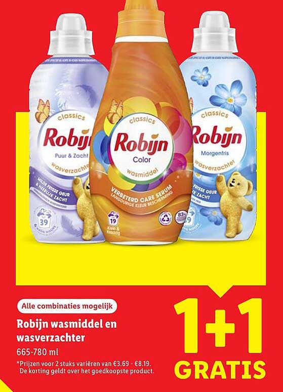 Robijn wasmiddel en wasverzachter