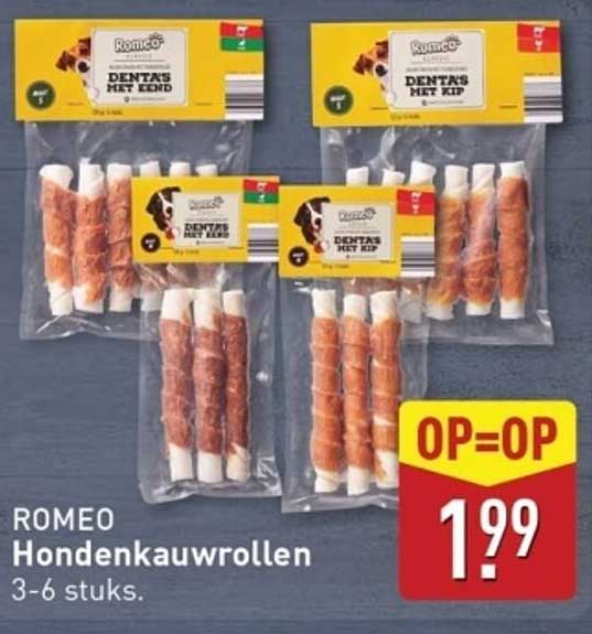 ROMEO Hond kauwrollen 3-6 stuks.
