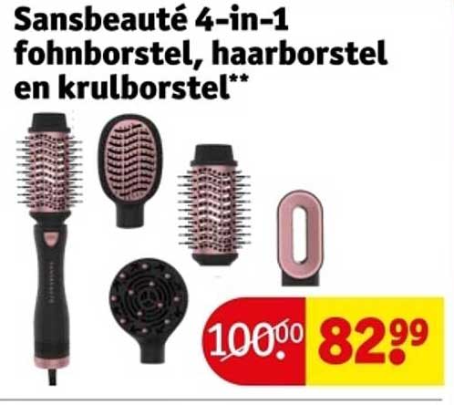 Sansbeauté 4-in-1 fohnborstel, haarborstel en krulborstel**
