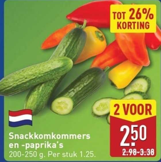 Snackkomkommers en -paprika's
