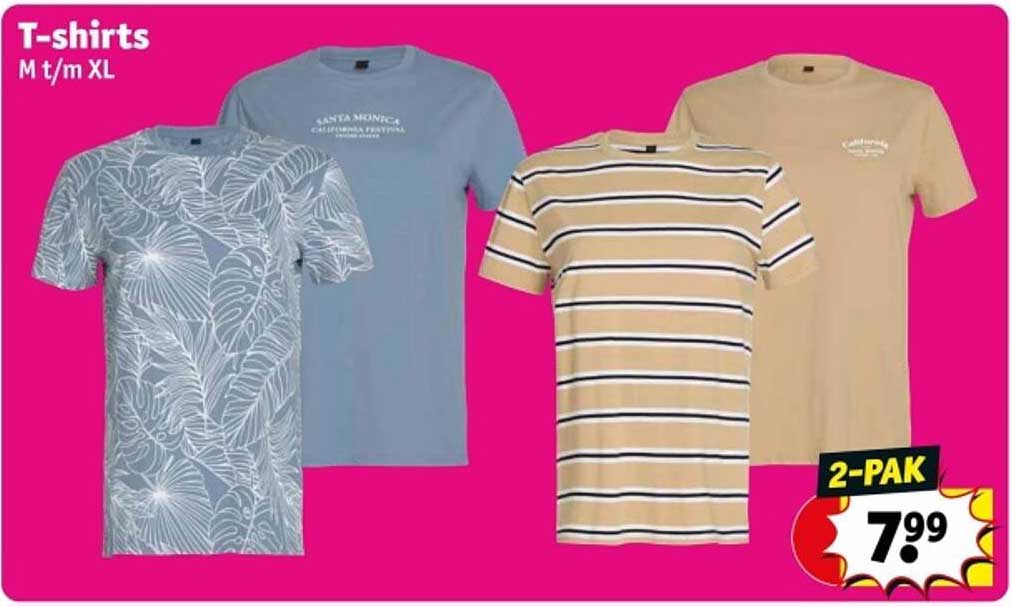 T-shirts M t/m XL 2-PAK
