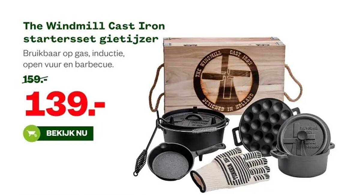The Windmill Cast Iron startersset gietijzer