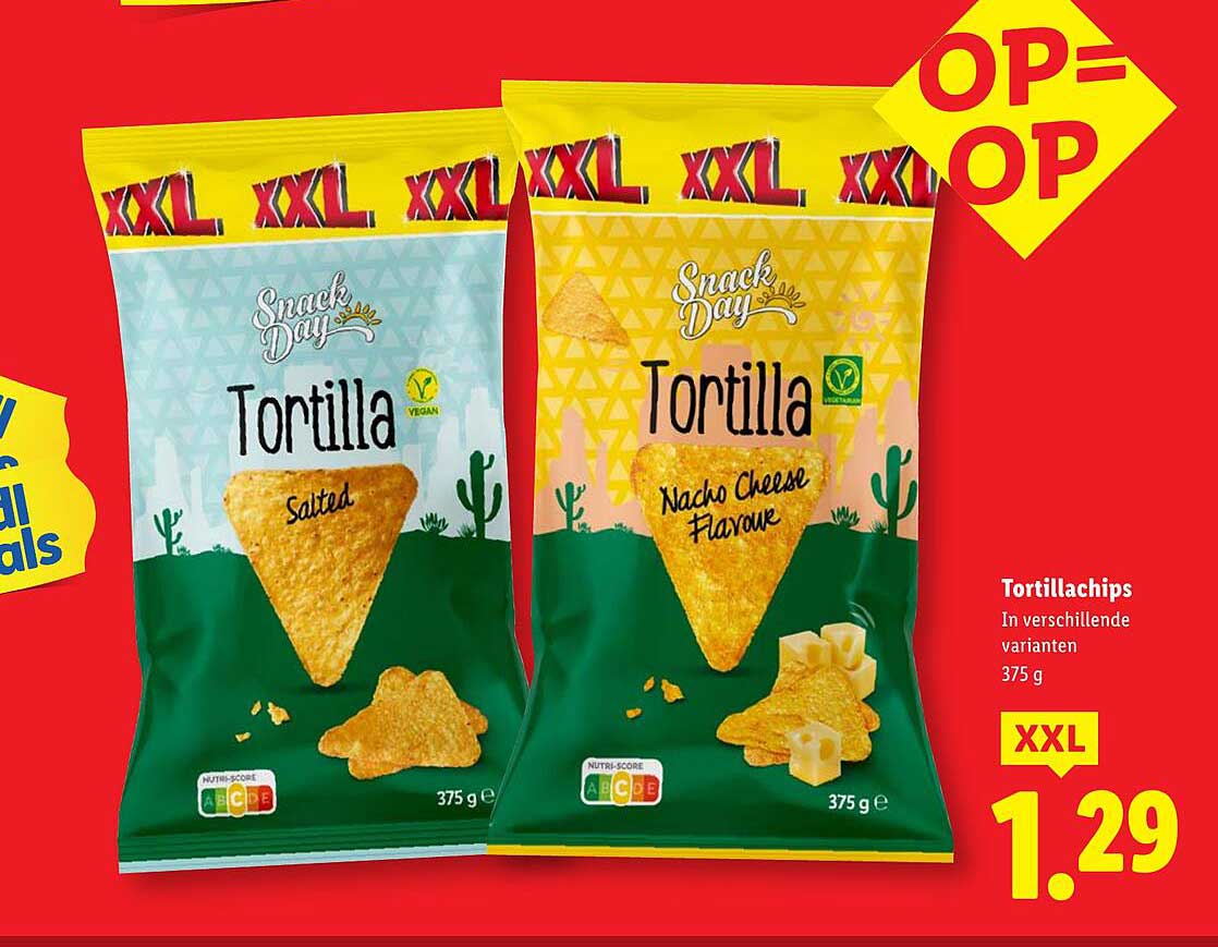 Tortillachips in verschillende varianten 375 g