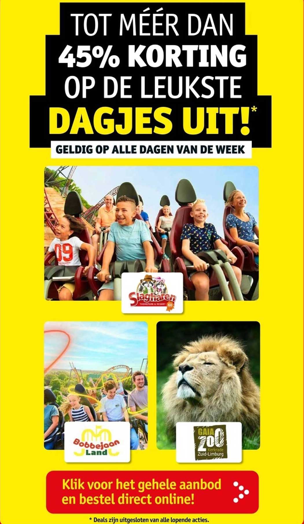Tot meer dan 45% korting op de leukste dagjes uit!*