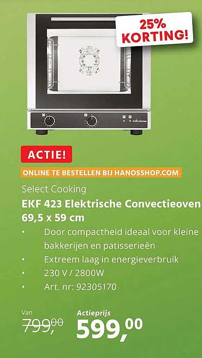 EKF 423 Elektrische Convectieoven 69,5 x 59 cm
