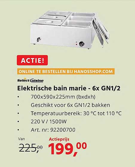 Elektrische bain marie - 6x GN1/2