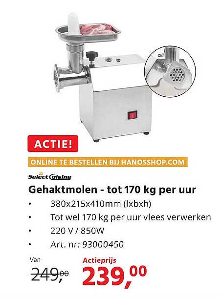 Gehaktmolen - tot 170 kg per uur