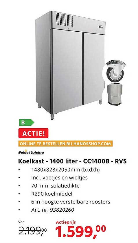 Koelkast - 1400 liter - CC1400B - RVS