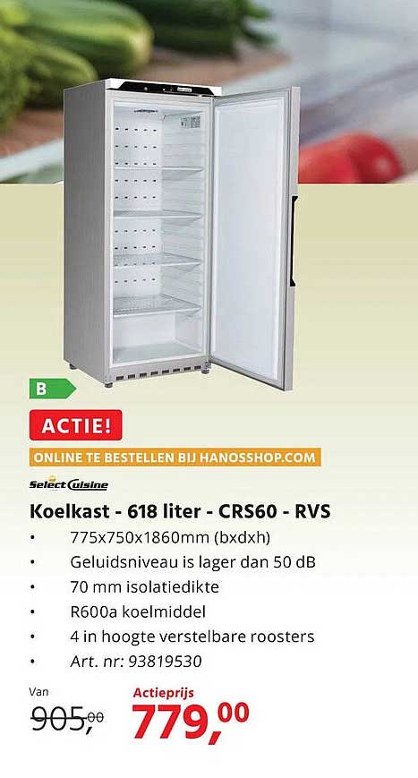 Koelkast - 618 liter - CRS60 - RVS