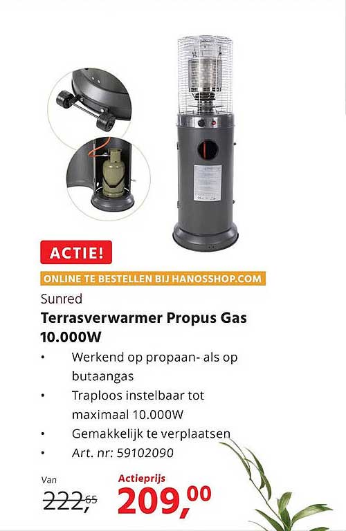 Terrasverwarmers Propus Gas 10.000W