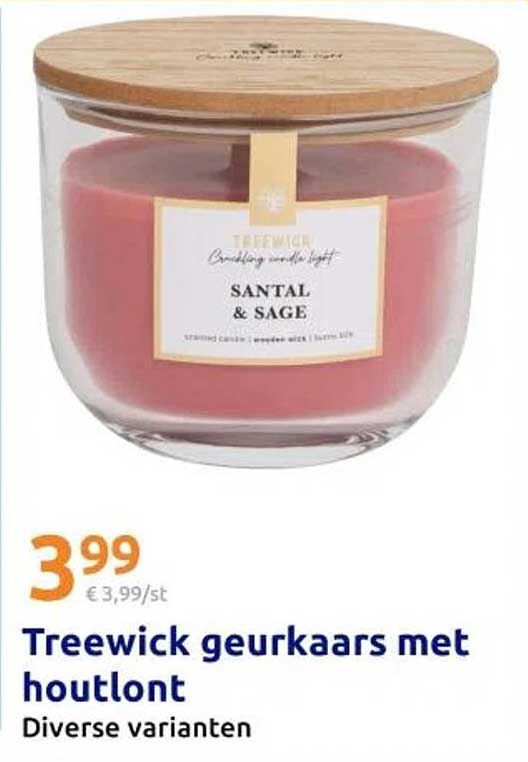 Treewick geurkaars met houtlont