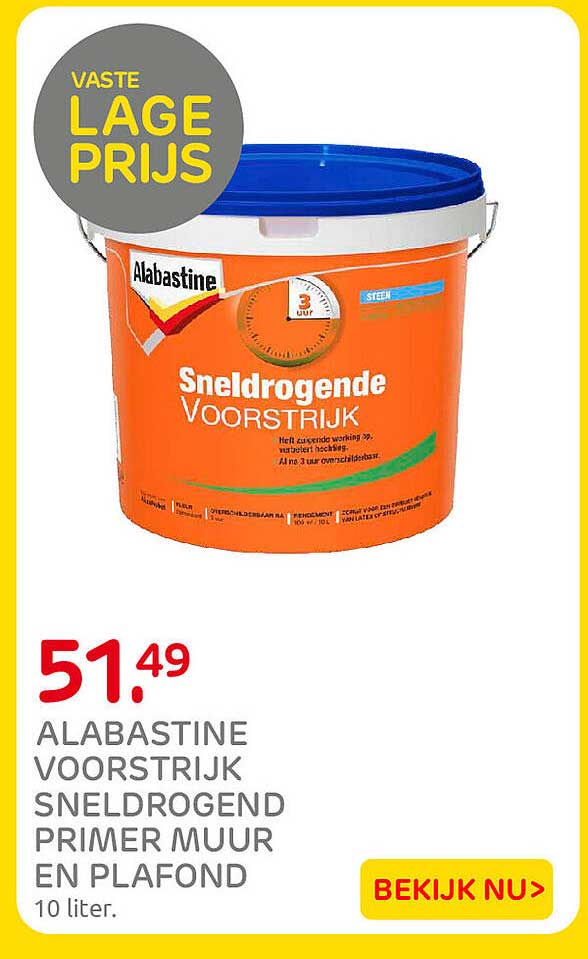 Alabastine voorstrijk sneldrogend primer muur en plafond