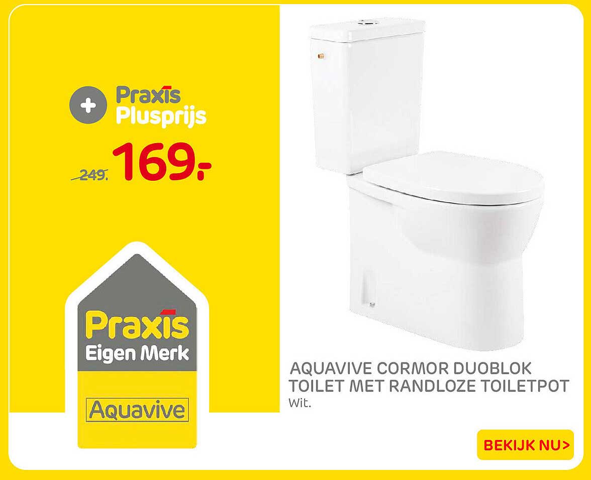 AQUAVIVE CORMOR DUOBLOK TOILET MET RANDLOZE TOILETPOT
