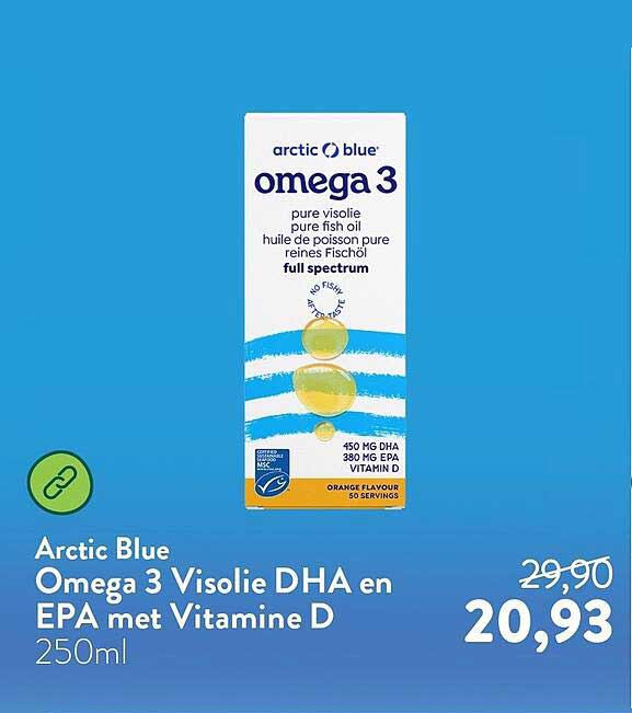 Arctic Blue Omega 3 Visolie DHA en EPA met Vitamine D 250ml