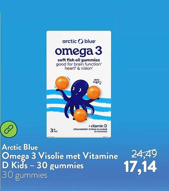 Arctic Blue Omega 3 Visolie met Vitamine D Kids – 30 gummies