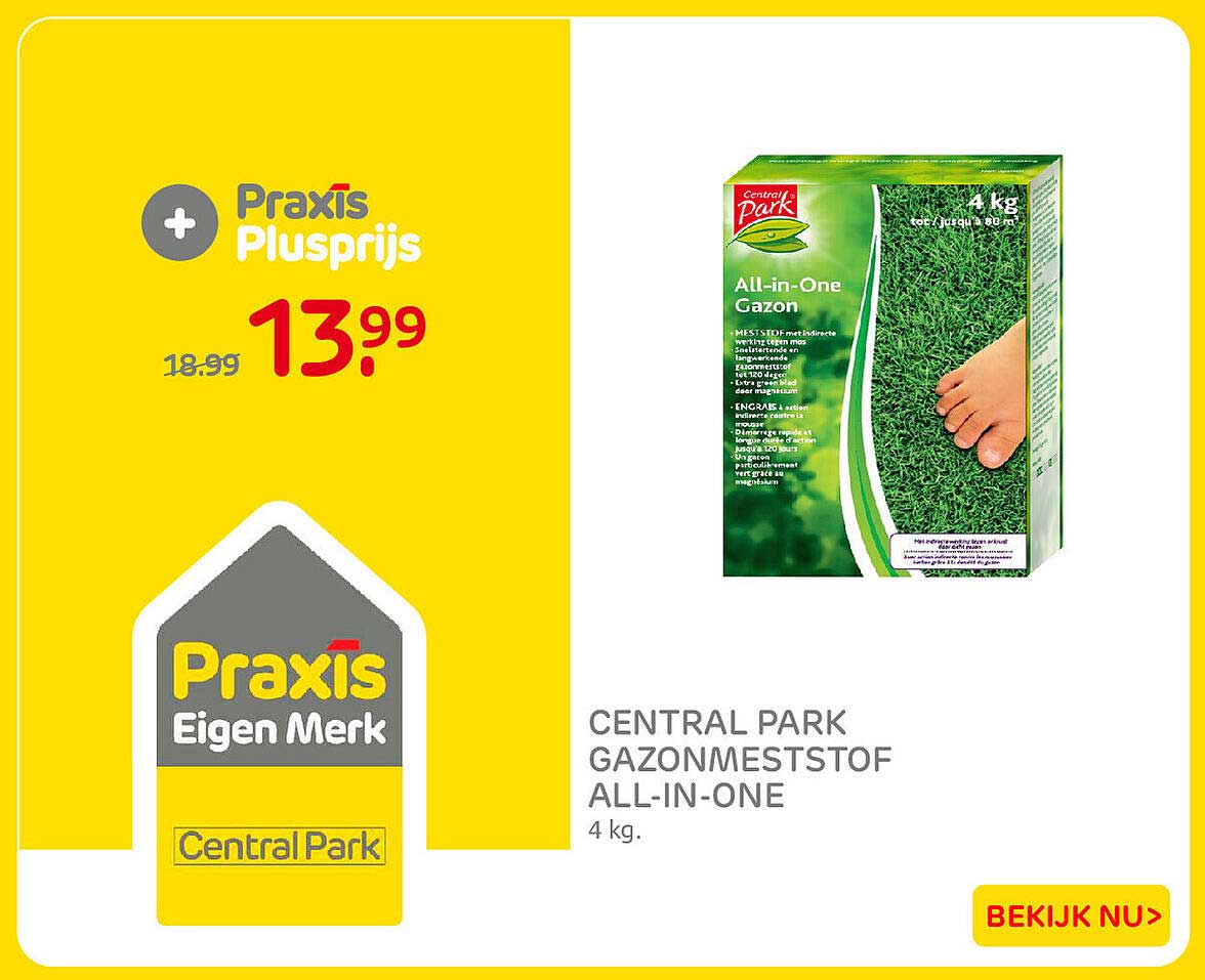 CENTRAL PARK GAZONMESTSTOF ALL-IN-ONE 4 kg.