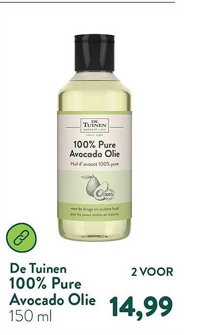 De Tuinen 100% Pure Avocado Olie 150 ml 2 VOOR