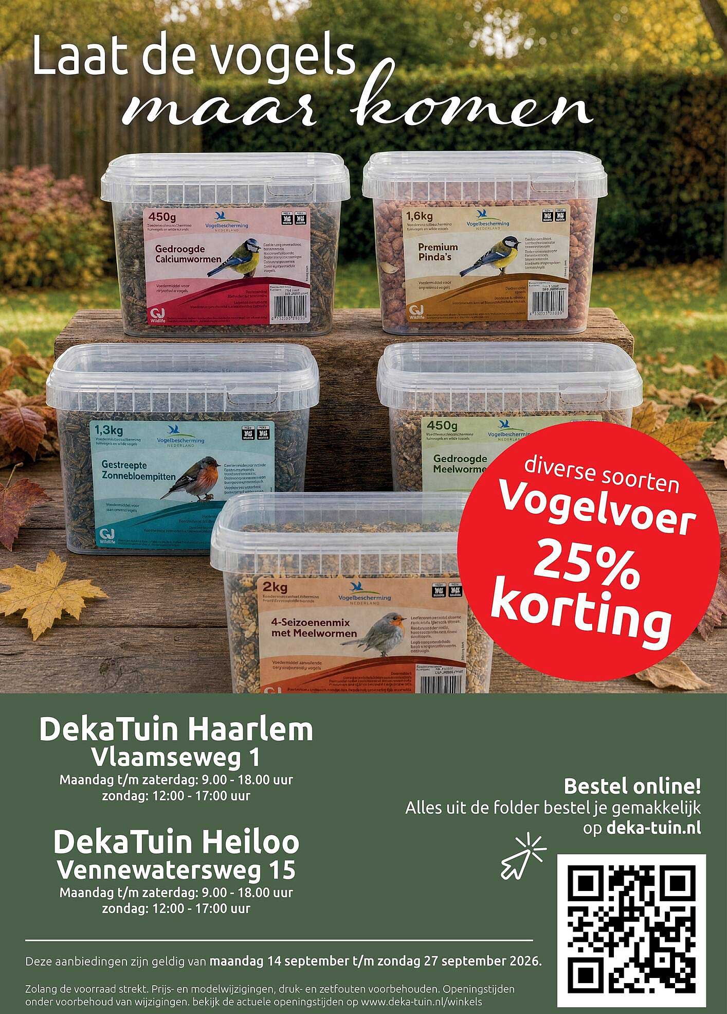 diverse soorten Vogelvoer 25% korting
