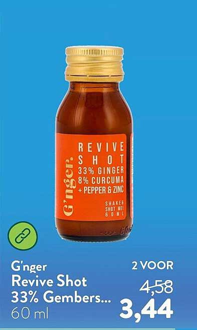 G'nger Revive Shot 33% Gembers... 60 ml 2 VOOR