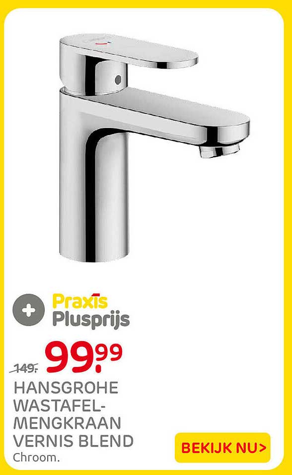 HANSGROHE WASTAFELMENGKRAAN VERNIS BLEND Chroom. BEKIJK NU>