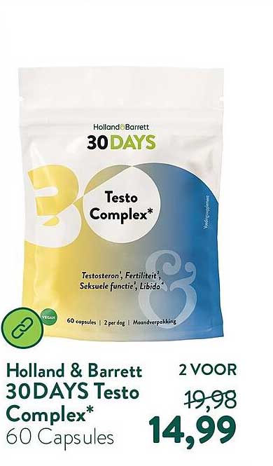 Holland & Barrett 30DAYS Testo Complex* 60 Capsules 2 VOOR