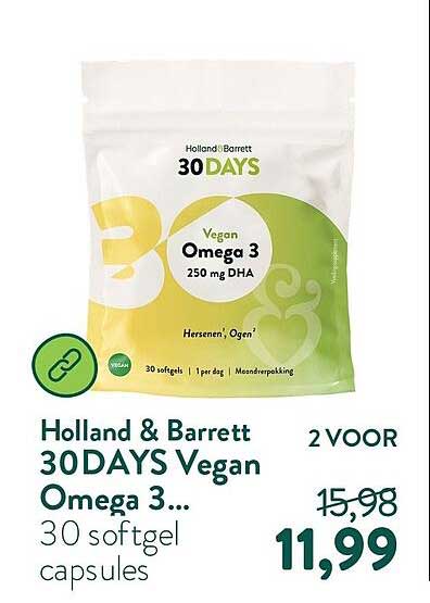 Holland & Barrett 30DAYS Vegan Omega 3... 30 softgel capsules 2 VOOR