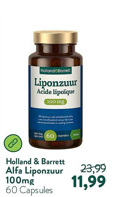 Holland & Barrett Alfa Liponzuur 100mg 60 Capsules