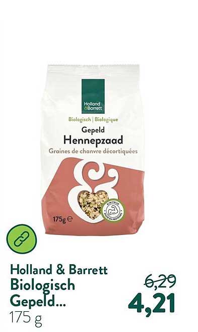 Holland & Barrett Biologisch Gepeld Hennepzaad 175 g