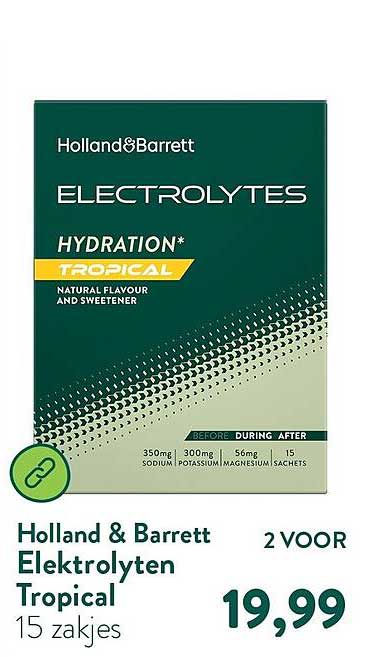 Holland & Barrett Elektrolyten Tropical 15 zakjes 2 VOOR