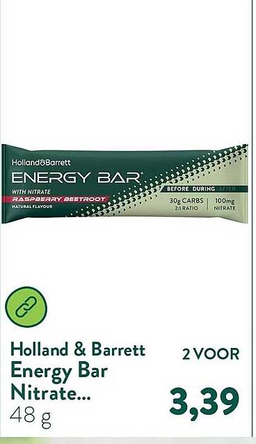 Holland & Barrett Energy Bar Nitrate... 2 VOOR