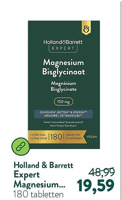 Holland & Barrett Expert Magnesium Bisglycinaat 180 tabletten