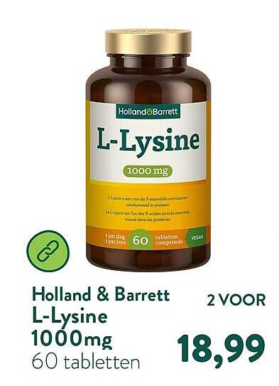 Holland & Barrett L-Lysine 1000mg 60 tabletten 2 VOOR