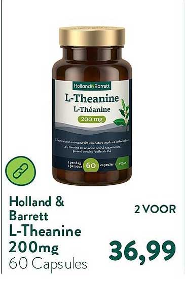 Holland & Barrett L-Theanine 200mg 60 Capsules 2 VOOR