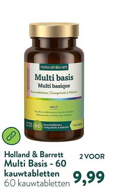 Holland & Barrett Multi Basis - 60 kauwtabletten