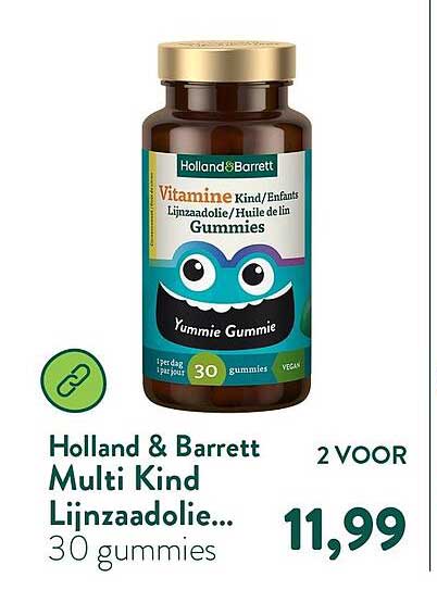 Holland & Barrett Multi Kind Lijnzaadolie... 30 gummies 2 VOOR