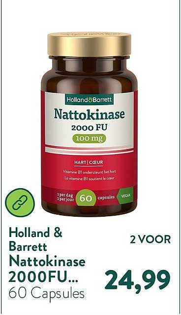 Holland & Barrett Nattokinase 2000FU... 60 Capsules 2 VOOR