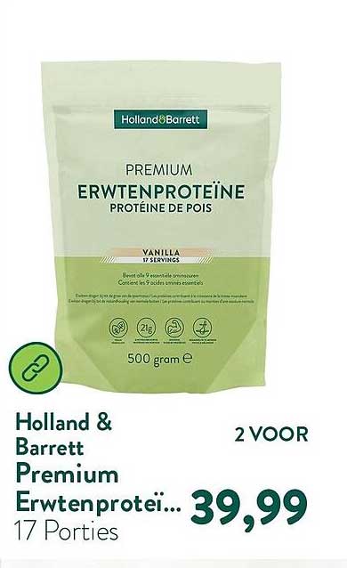 Holland & Barrett Premium Erwtenproteï... 17 Porties 2 VOOR