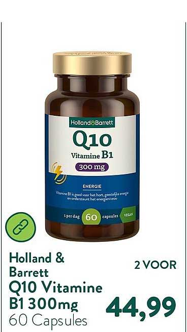 Holland & Barrett Q10 Vitamine B1 300 mg 60 Capsules 2 VOOR