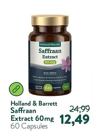 Holland & Barrett Saffraan Extract 60mg 60 Capsules