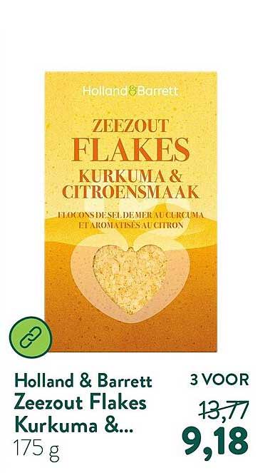 Holland & Barrett Zeezout Flakes Kurkuma &... 3 VOOR