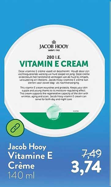 Jacob Hooy Vitamine E Crème 140 ml