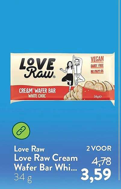 Love Raw Cream Wafer Bar Whi... 2 VOOR