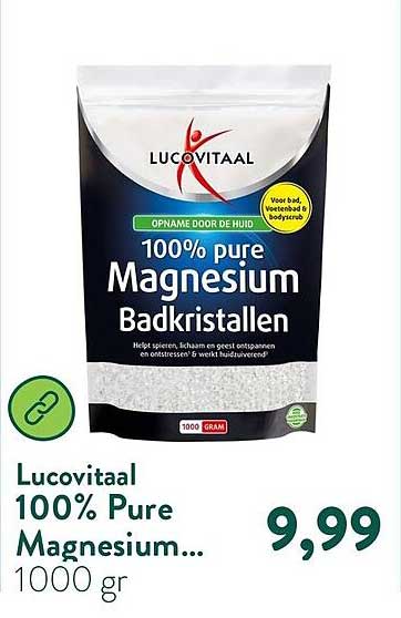 Lucovitaal 100% Pure Magnesium Badkristallen 1000 gr