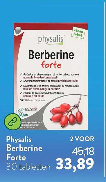 Physalis Berberine Forte 30 tabletten 2 VOOR