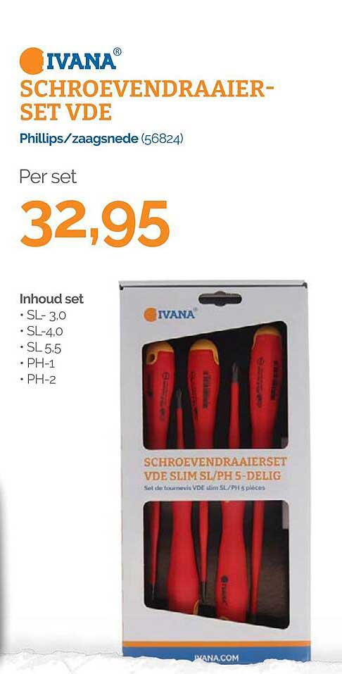 SCHROEVENDRAAIER-SET VDE Phillips/zaagsnede (56824)
